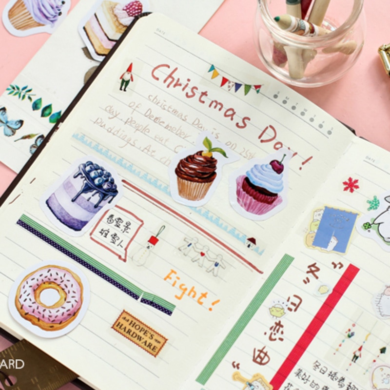 45 pcs/lot Birthday Cake mini paper sticker package DIY diary decoration sticker album scrapbooking