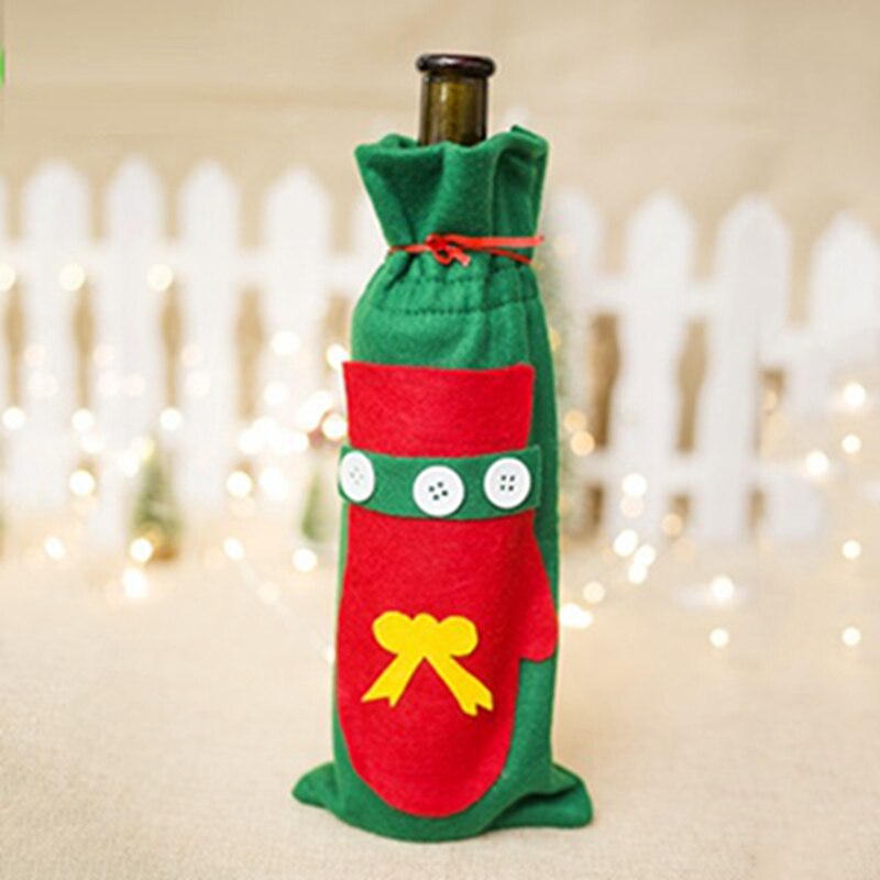 Weihnachten Dekorationen Wein Flasche Tasche Filz Tuch verrotten Wein Taschen Champagner Lagerung Tasche Weihnachten Startseite Abendessen Party Tisch Dekore