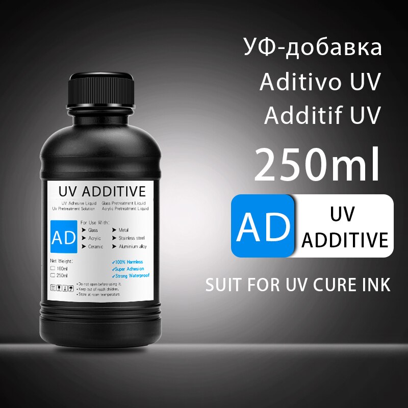 250ml/Bottle UV Ink Bottle For Epson L800 L805 L1800 R290 R300 1390 1400 1410 1430 1500W R3000 DX5 DX7 Universal UV Printer Ink: 1PC-UV Additive