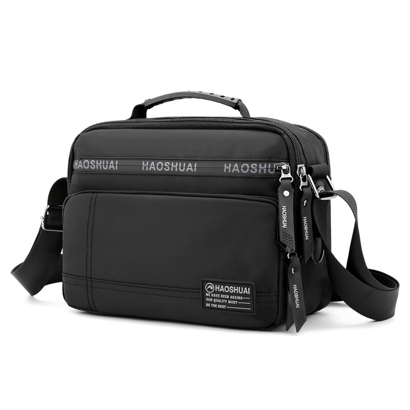 Men's Messenger Bag - Waterproof PU Leather Shoulder Bag - Business & Casual Style - Large Capacity: Black