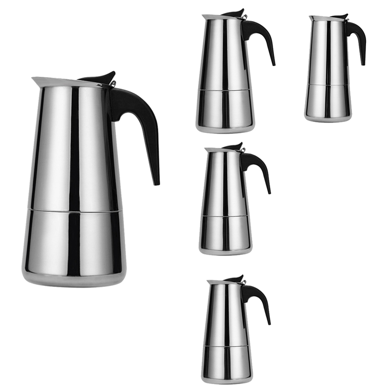 Stainless Steel Coffee Pot Mocha Coffee Latte Filter Stove Coffee Maker Pot Filter Beverage Tools