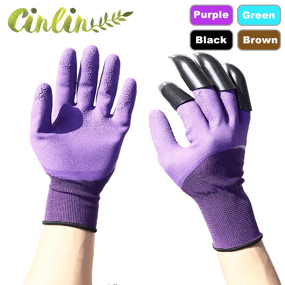 Guantes de jardín con garras de plástico ABS, manoplas de goma duraderas e impermeables para jardinería y jardín al aire libre