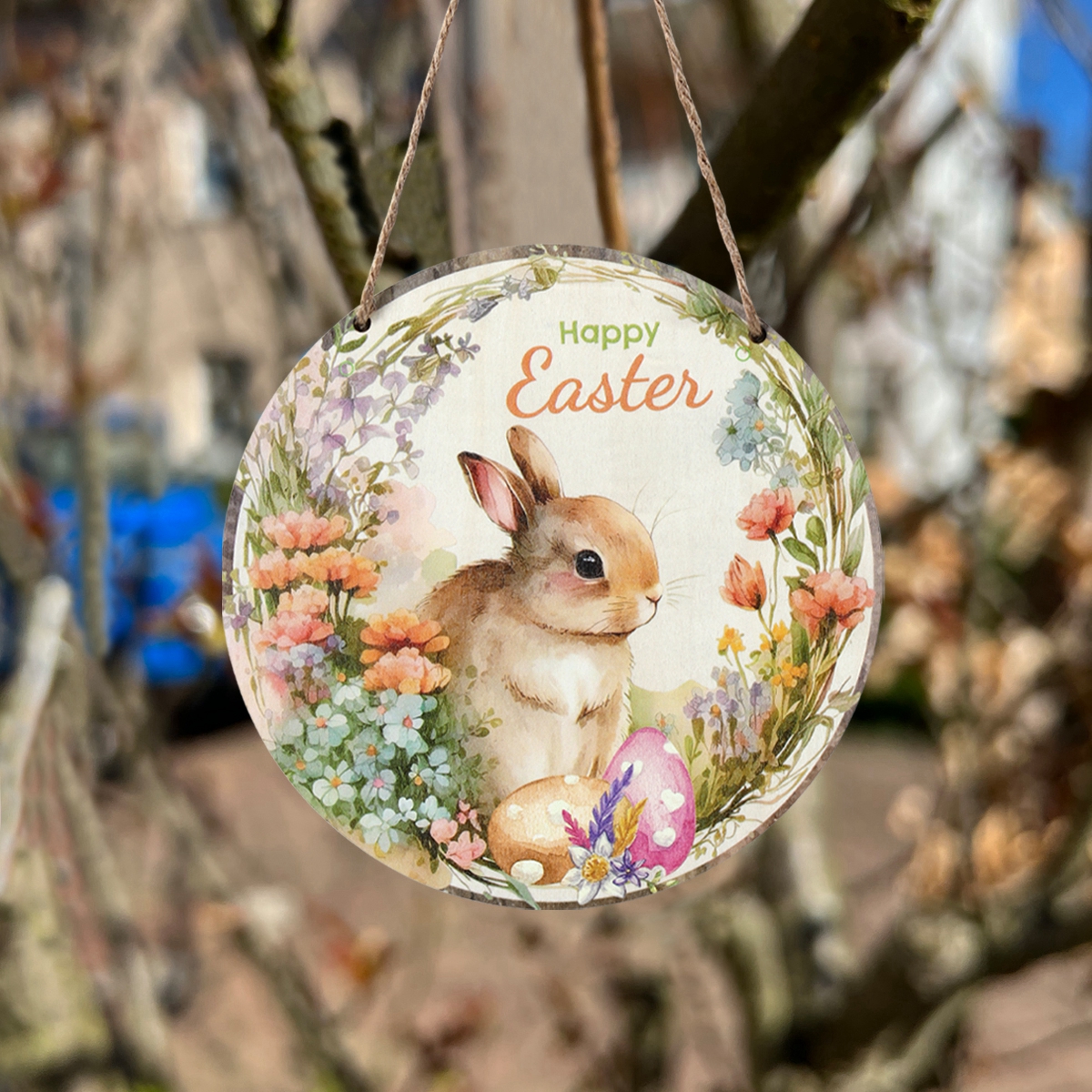 Panneau de porte en bois lapin de Pâques, Hello Welcome, Lapin de Pâques, Carotte, Plaque, Face Pendant, Joyeuses Pâques, Décor de fête, 2025