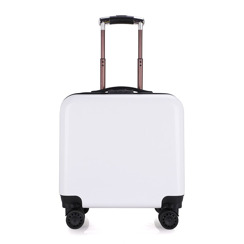 De Universele Wiel Bagage Mini Boarding Case Kleine Trolley Koffer Wachtwoord Koffer 18 Inch Unisex Zakelijke Bagage: WHITE