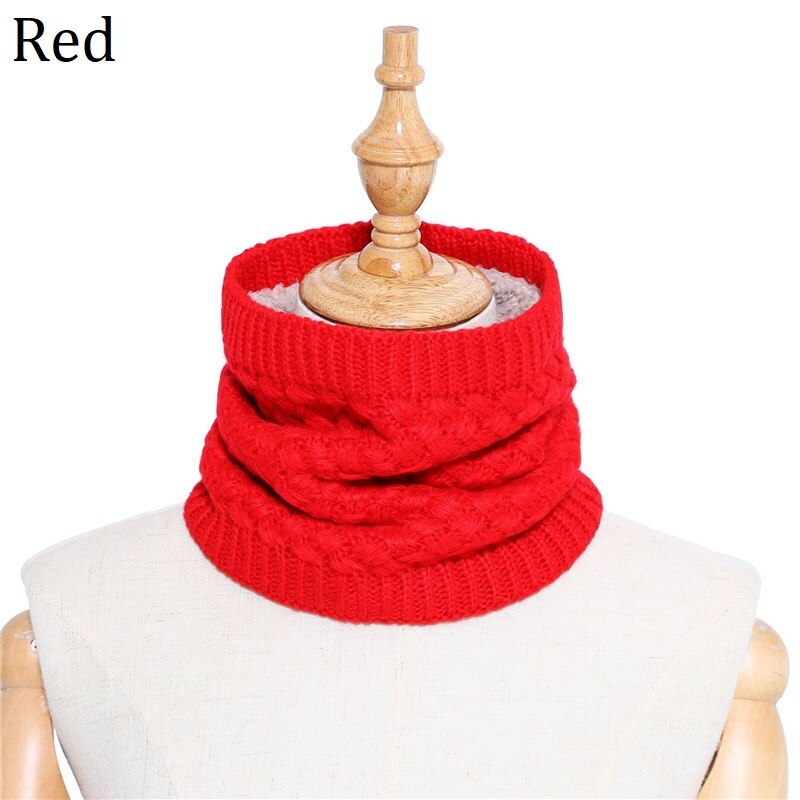 Chauffe-col écharpe en tricot pour femme | Écharpe hiver pour femme, tricoté, enfant, femme, col anneau, châles, Tube enveloppe, écharpes pour femme: Red