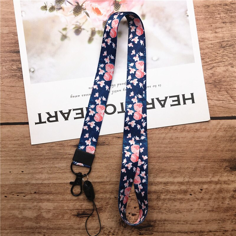 Correa para el cuello cordón para llaves de flores, portallaves con etiqueta de nombre USB, cuerda para colgar, Lariat multifunción: 4