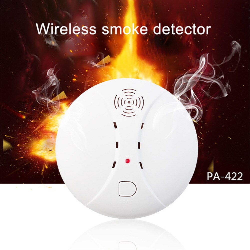 433MHZ High Quatity Wireless Fire Alarm Sensor Fire Protection Smoke Detector for Indoor Kitchen Home Alarm Security System