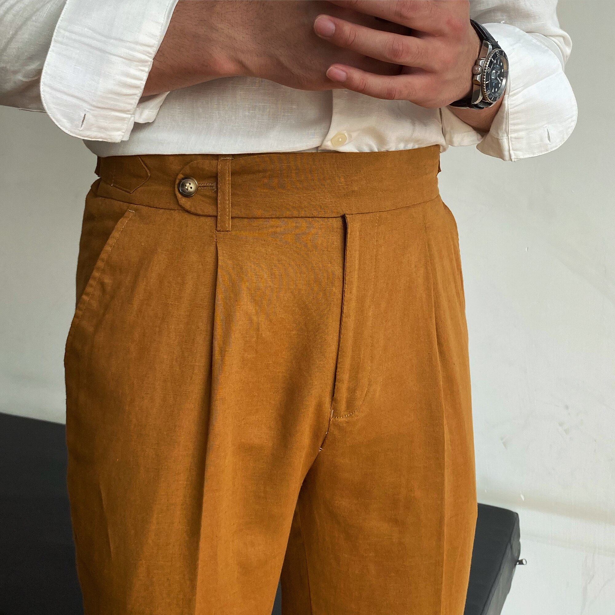 Pantalones formales para Hombre, pantalón de cintura alta, informal, recto, de oficina, de vestir, Social, Otoño, 2022: Brown / XL