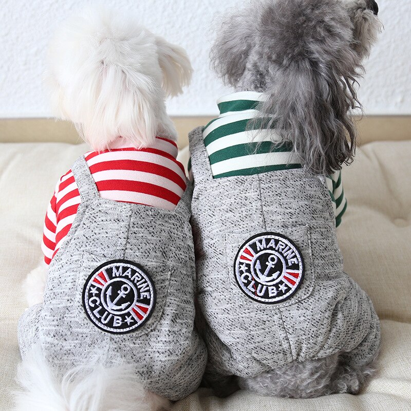 Vêtements d'ancre rayés pour animaux de compagnie, quatre pattes, cinq couleurs, tailles Xs à xl, au choix des produits pour animaux, automne et hiver