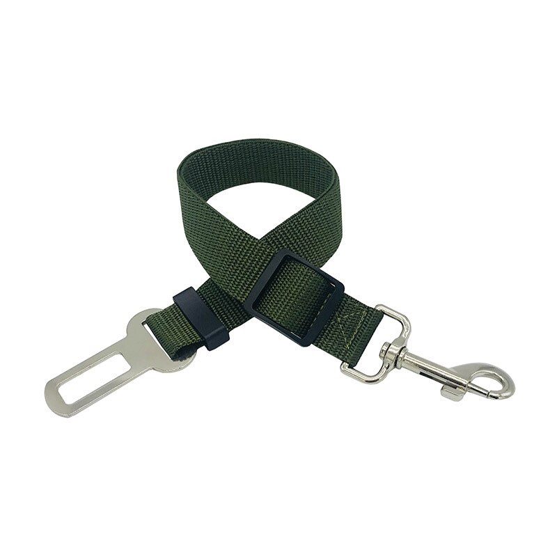Arnés de seguridad ajustable para coche, correa de viaje con Clip, cinturón de seguridad, productos para perros y gatos, Correa Universal: green