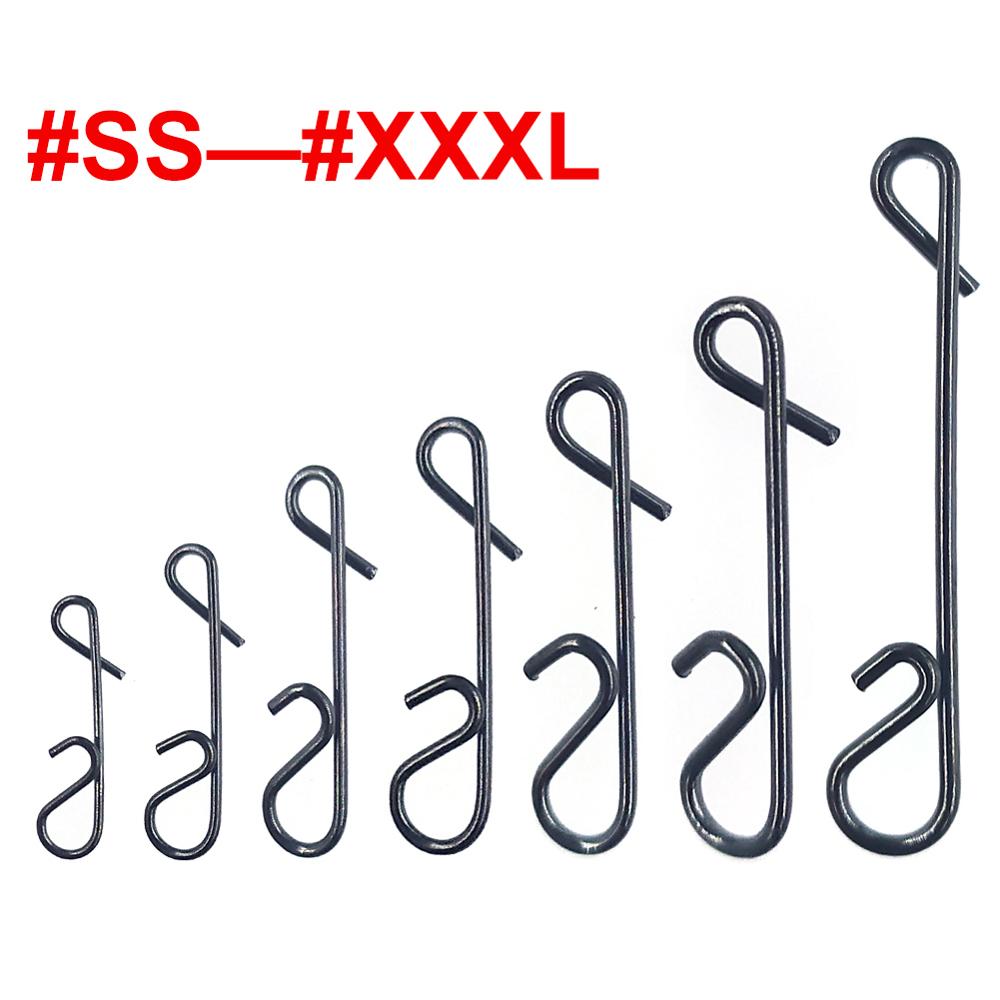 200pcs/lot Stainless Fishing Line Wire Fishing Connector Barrel Swivel Accessories Snap Pin Without Knot Tackle Tool Lure Kit