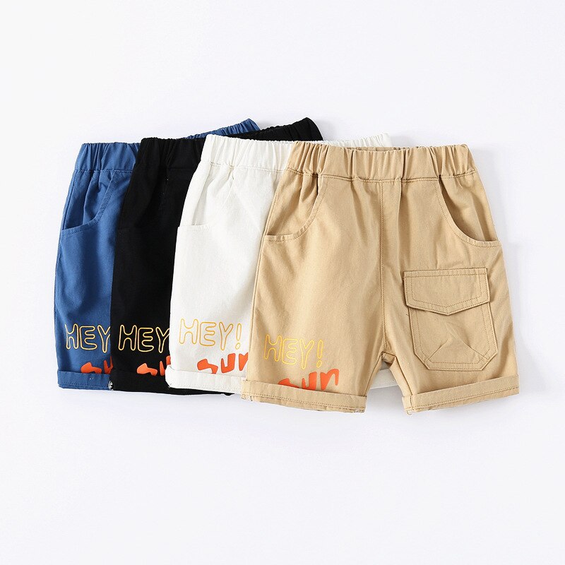 Cotton Summer Boys Shorts Letters Elastic Waist Toddler Cargo Pants Baby Trousers Kids Children Clothes
