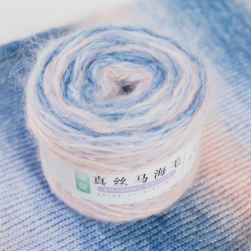 Fils de laine Mohair tricoté, 100g, mélange de laine pour tricoter des cheveux longs, pull arc-en-ciel en cachemire pour bébé: 1pc 09