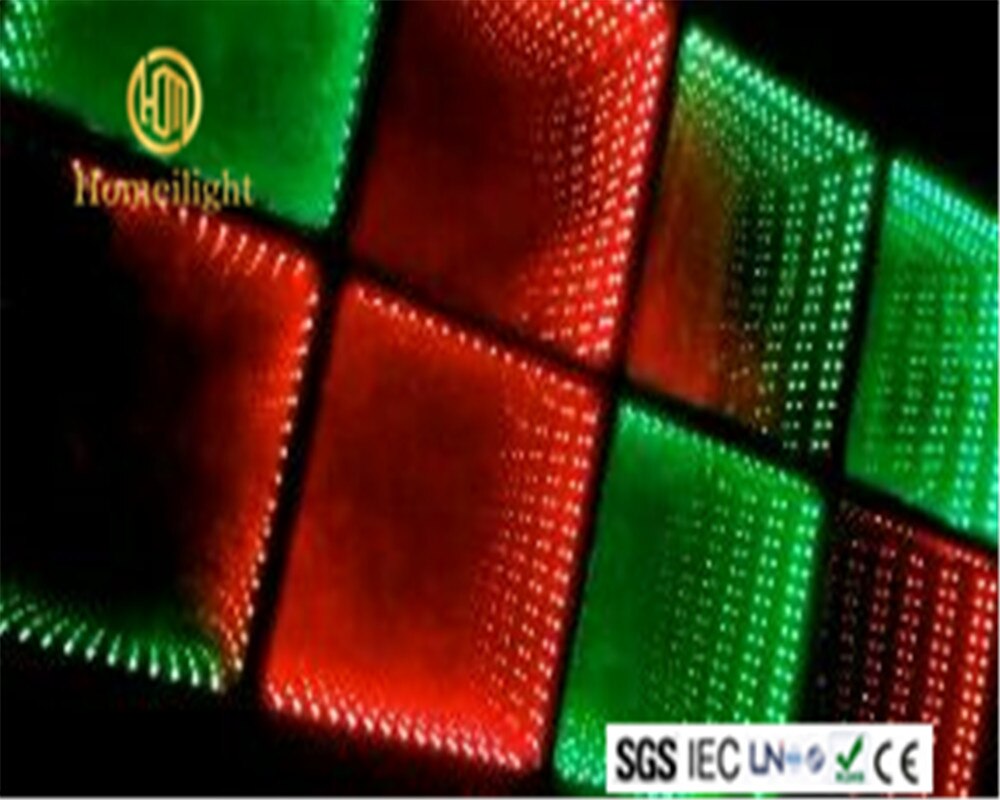 Rgb fuld farve kontrol led dansegulv scene lys fest disco uendeligt spejl 3d led dansegulv