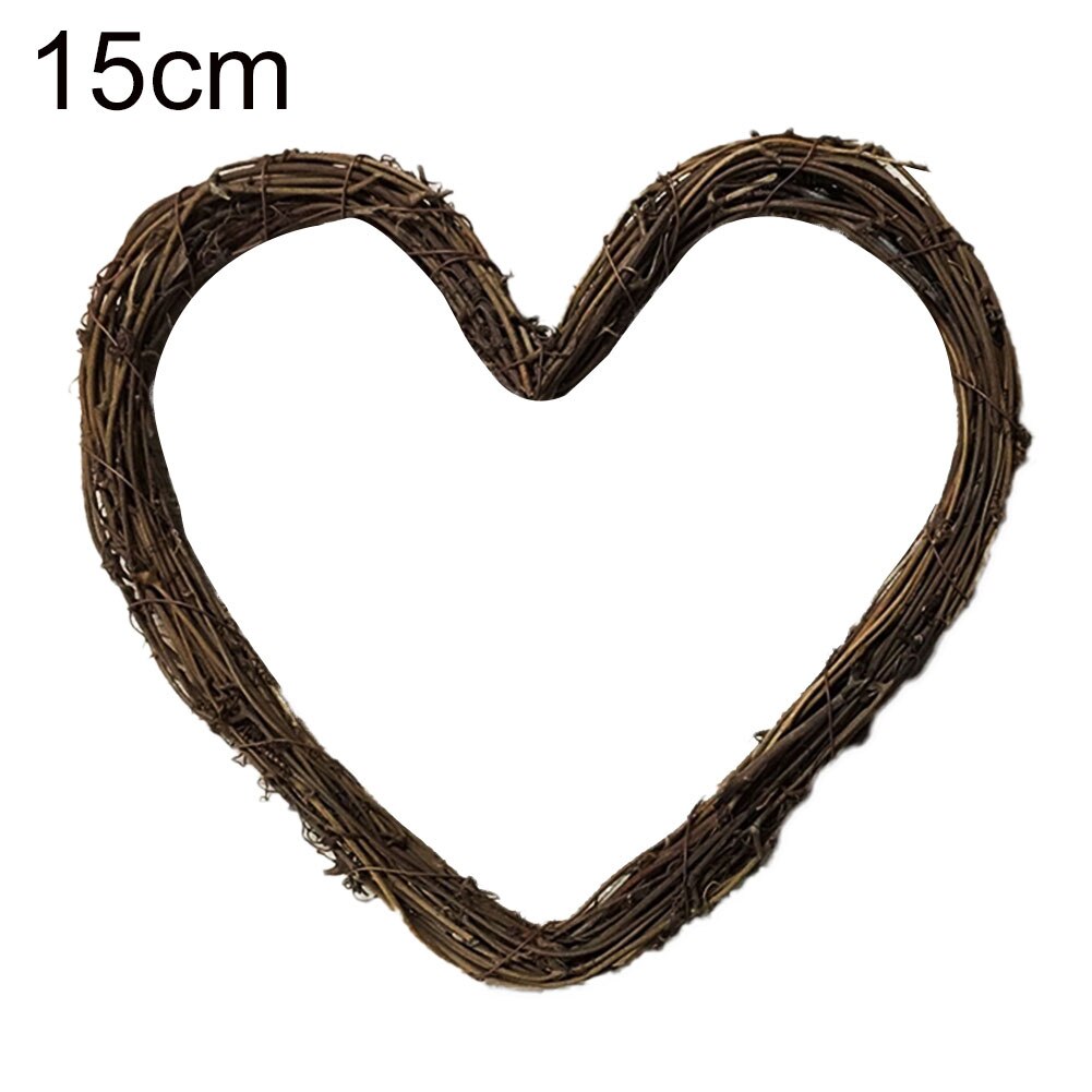 Rattan Vine Heart Shape DIY Wreath Garland Party Christmas Window Decoration: Grey 15cm