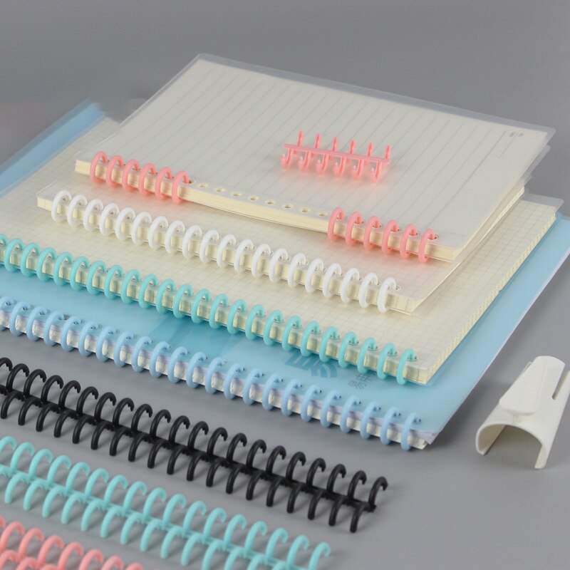 1pc Plastic 30-Hole Loose Leaf Binders Ring Binding Spines Combs 85 Sheets Capacity for DIY Paper Notebook Album