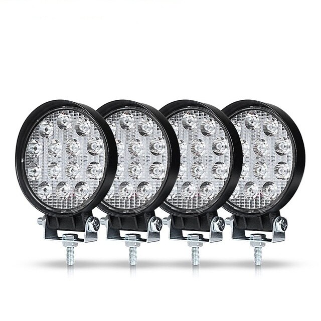 Okeen 4 kpl 48w neliö led -työvalo suuritehoinen kohdevalo mini -ledbar 4 x 4 offroad -mönkijä -kuorma -auton traktorin moottoripyörän valot: 42w