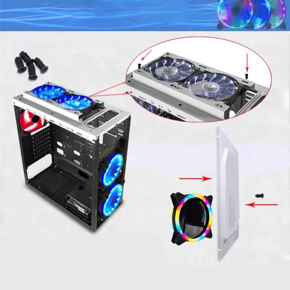 12cm Dual Aurora Dual Aperture Fan RGB Case Fan Pc Case Fan Glare Coolercase Verstelbare Computer Koelventilator