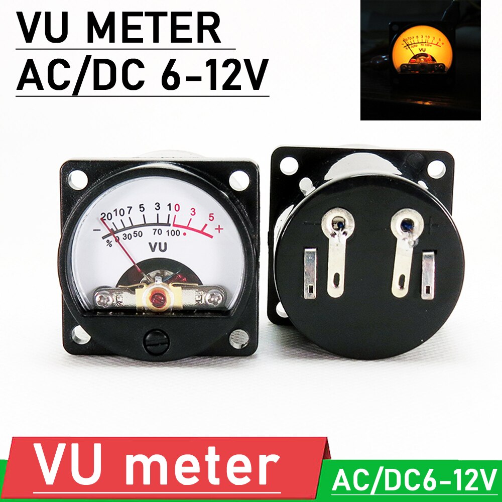 1 X Panel Vu Meter Header Warm Backlight Buis Versterker Indicator &amp; Audio Level Amp Db Tafel Ac/Dc 6V-12V Voor Driver Board