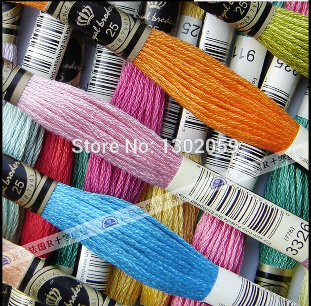 100 Pieces/Lot Royal Floss Thread Cross Stitch Floss Thread Choose Any Colors And Quantity