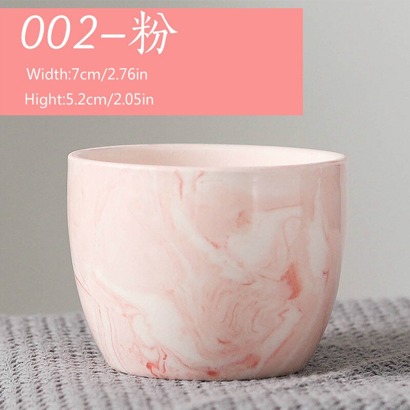 Nordic Style Ceramic Round Plant Pots Pink Marble Pattern Succulent Flowerpot with Hole Small Home Office Desktop Decor: 002