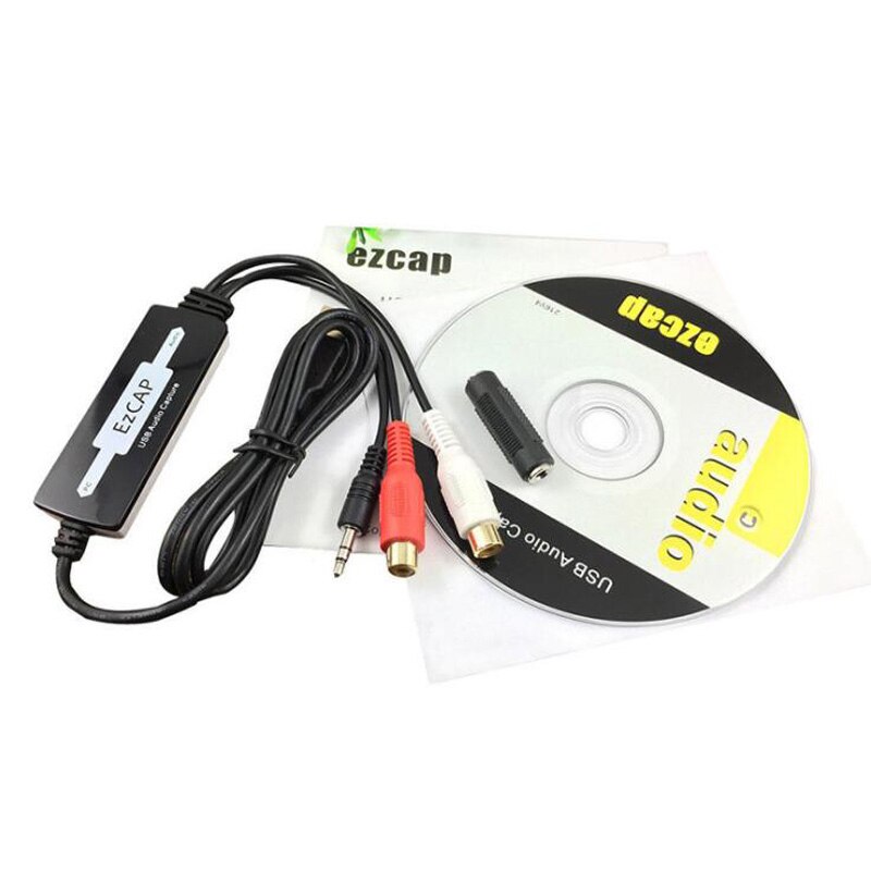 EZCAP 216 USB Audio Capture Grabber Card Cassette To CD/MP3 Converter WMA WAVE Recorder Edit Audio To Digital 3.5mm Audio RCA RL