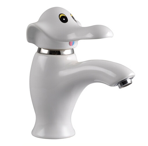 Badkamer olifant kraan kinderen carton animal sink tap witte Keramische Badkamer Sink Mengkraan