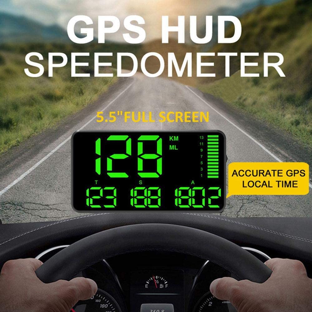 Gps Snelheidsmeter Usb Opladen Digitale Head-Up Auto Hud Display Met Over Snelheid Alarm Auto Bike Rijden Kilometers Tijd berekening