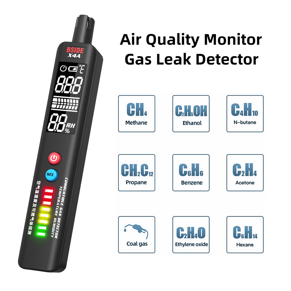 Bside X4A Handheld Multi-Functionele Natuurlijke Gassen Lekdetector Snelle Reactie Brandbare Gassen Detector Alarm Indicator