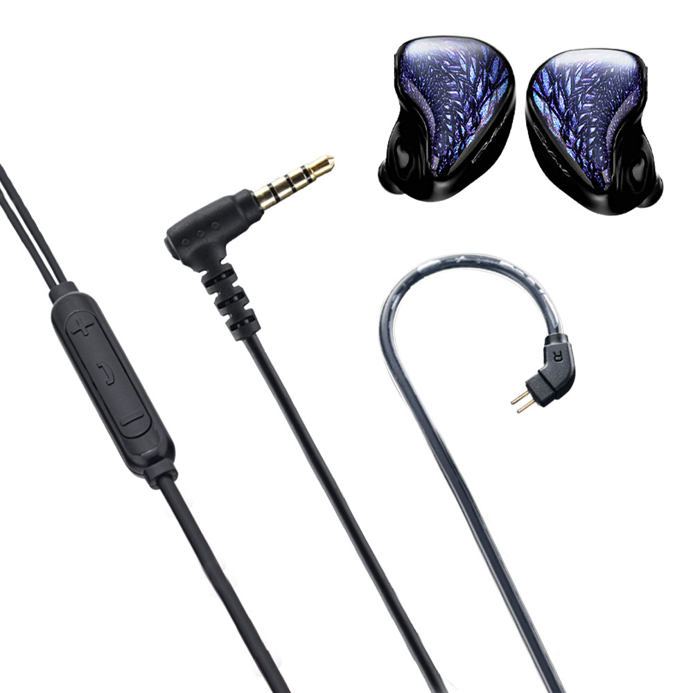 Kinera Celest Wyvern Black In-Ear Earphones 10mm LCP Dynamic Driver With Detachable Boom MIC HiFi IEMs Cable Audio Headphones: Blue