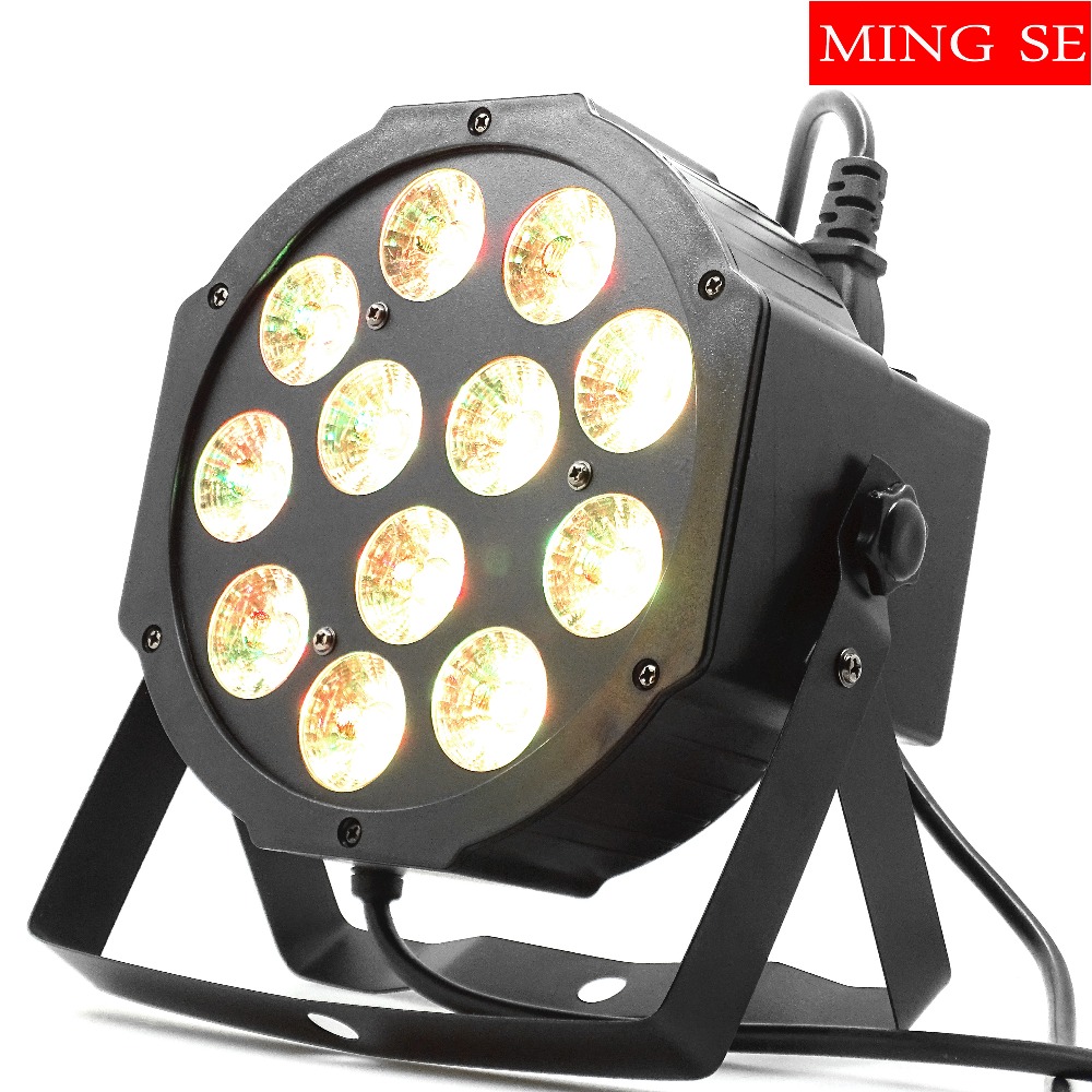 12 Uds. Lámpara led de 12w 12x12 w luces par led RGBW 4 en 1 par plano led dmx512 luces de discoteca equipo de escenario dj