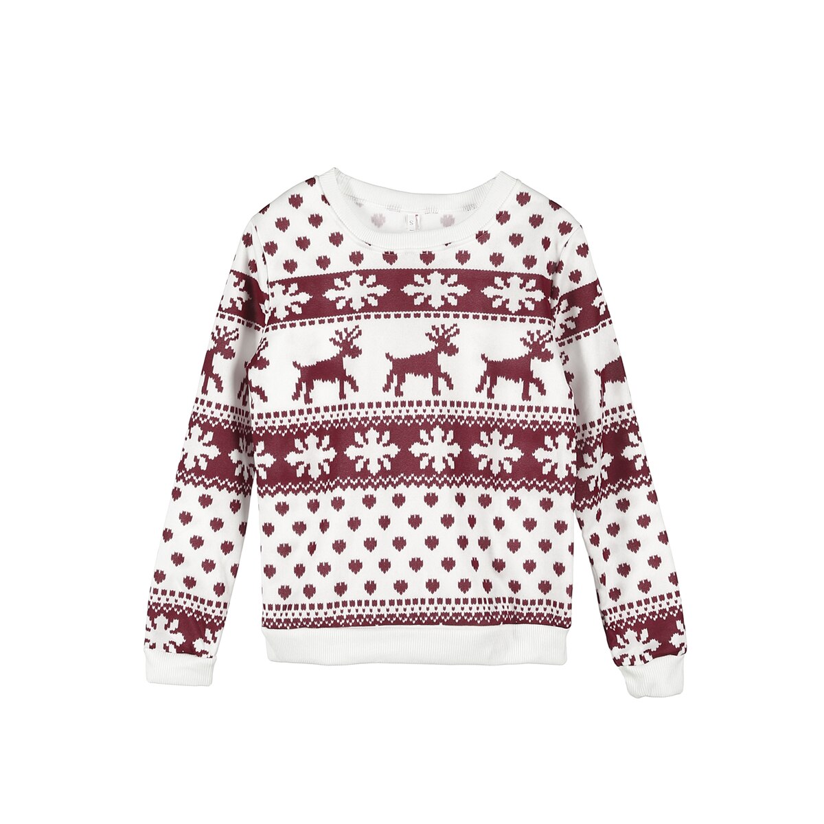 2019 delle signore Di Natale Maglione Lavorato A Maglia giusto isola Fiocco di Neve Retrò di Natale Tunica Maglione: S / B
