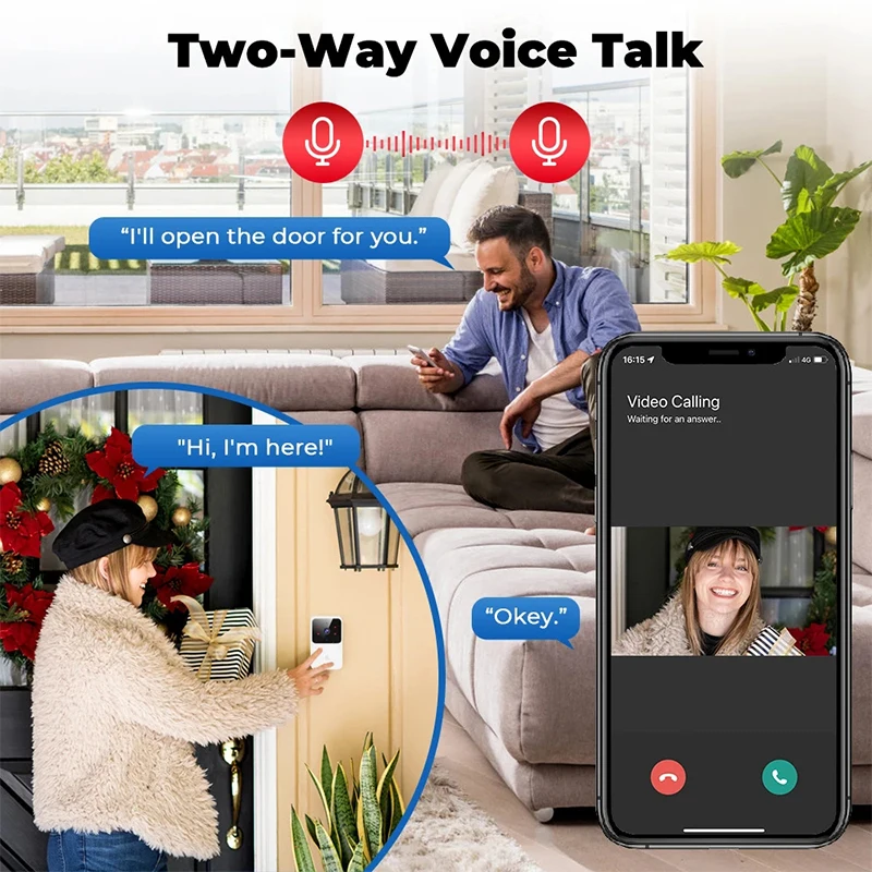 WiFi Tuya App Video Deurbel Draadloze Telefoon Thuis Intercom Systeem Deurkijker Nachtzicht Deurbel Camera Home Security