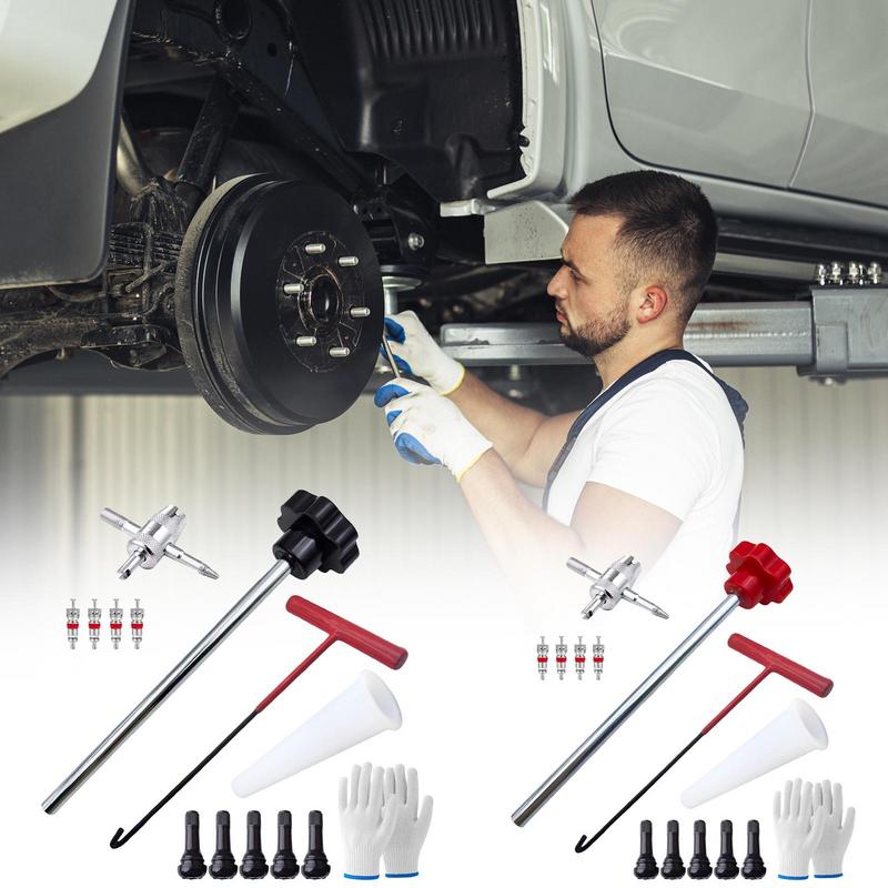Autoband Installer Tool Valve Remover Tool 13 Stuks Ventiel Tool Kit Reparatie Tool Quick Change T-haak Vervanging Auto Accessoires