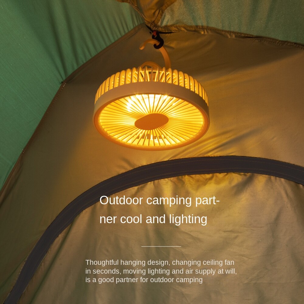 Multipurpose Portable Fan Outdoor Camping Portable Air Conditioner with Night Light 4000mAh Usb Rechargeable Fan Ventilador