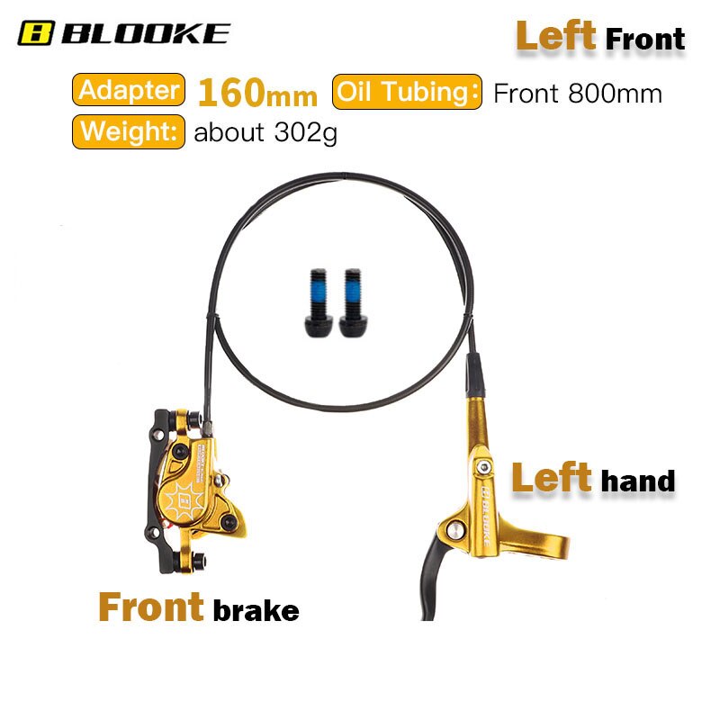 BLOOKE Mountain Bike Oil Brake M620 Hydraulic Disc Brake Caliper Suitable for Bicycle 160mm Brake Disc Aluminum Alloy Pads Parts: 160mm Left-Front