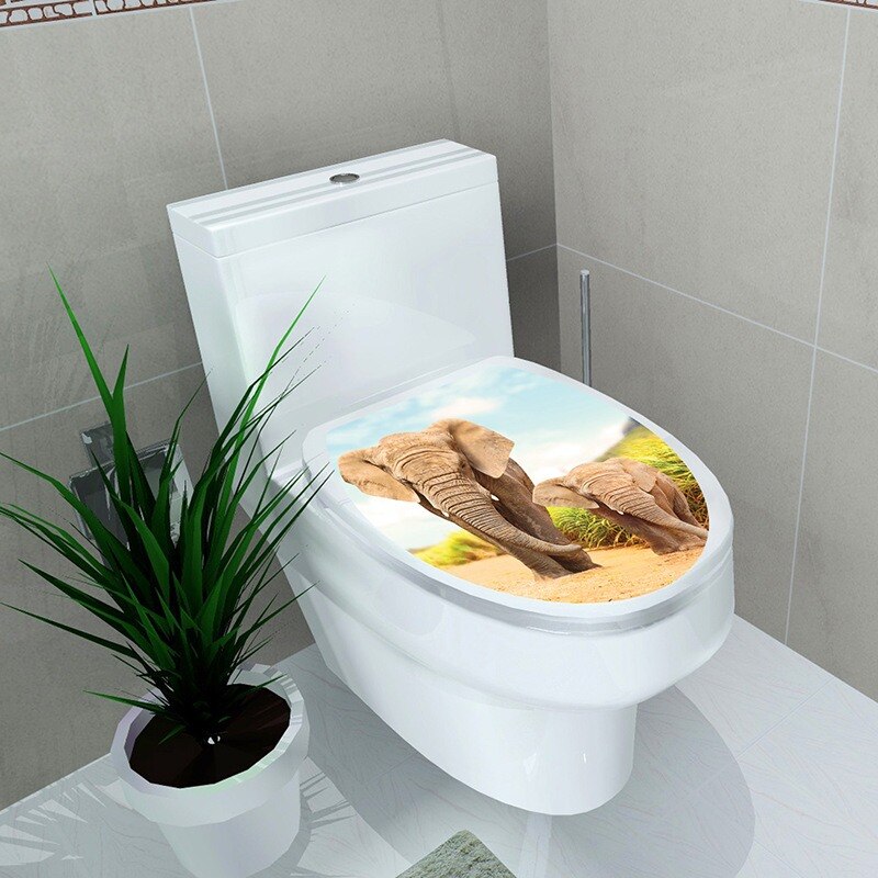 Realistyczne naklejki na toaletę strona główna dekoracje łazienkowe WC ubikacja plakaty pcv kreskówka ścienna Mural DIY kreatywne naklejki ozdobne 14 stylów: 14