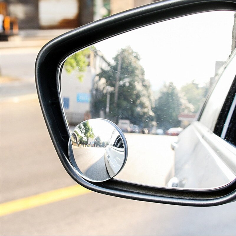 , , gran angular para Conductor de vehículo, espejo redondo convexo, punto ciego, vista trasera de coche, conjunto de espejo plegable, accesorios para coche