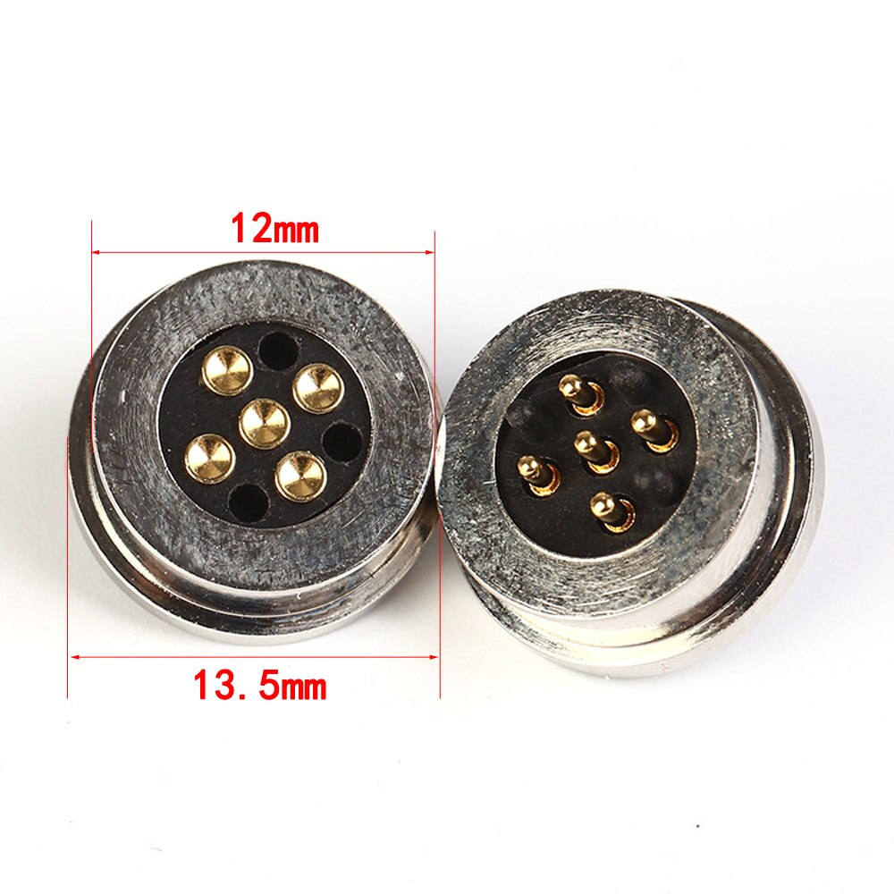 2sets 5 pin Round shape Magnetic Connector 5 Pole Pogopin Spring Loaded Pogo Pin With positioning column anti-reverse connection