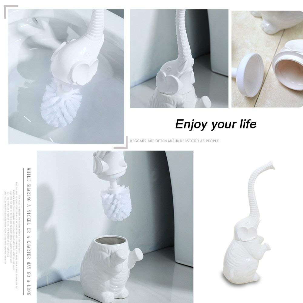 BIFI-Elephant Toilet Brush,Bathroom Soft Bristled Toilet Brush Detachable Elephant Shape with long handle,Christmas Year's