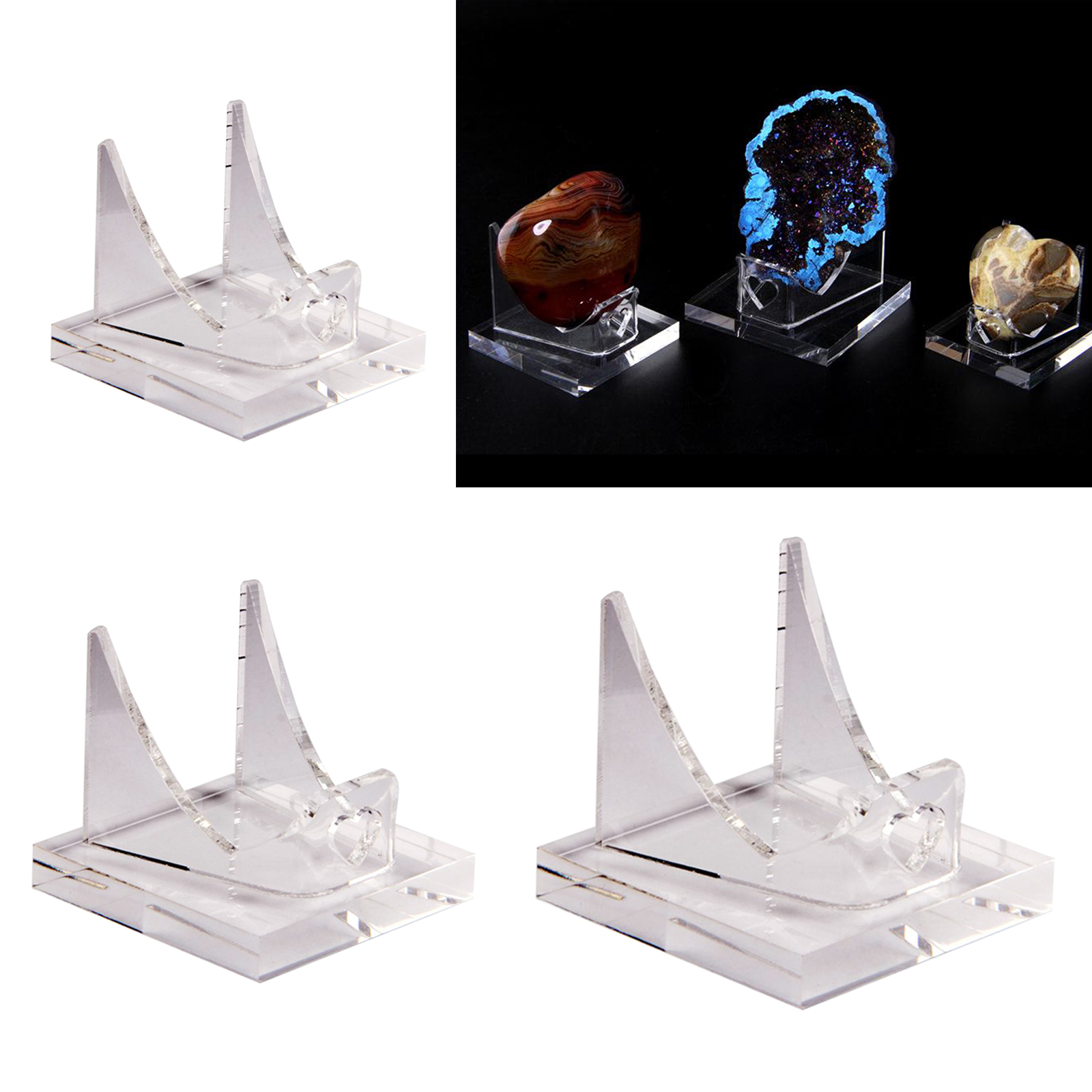 Acrylic Stand Display Stand Geode Fossils Minerals Rocks Stones Clear Holder Display
