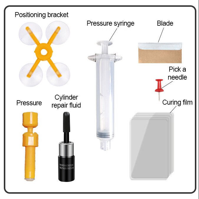 Car Windshield Repair Kit Glass Windscreen Restore Repairing Tools Set UV Light DIY Car Auto Kit Glass for Chip Crack TSLM1