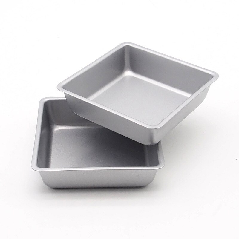 4inch Mini Premium Nonstick Coating Square Biscuit Brownie Pie Pans Bakeware Gold/Silvery High-carbon Steel Baking Pans