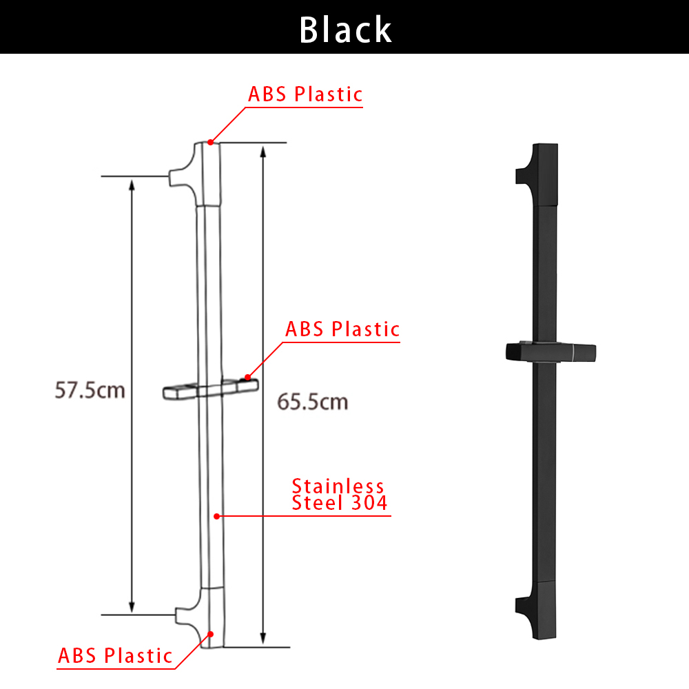 Wall Mounted Adjustable Slide Shower Bar Bathroom Shower Riser Sliding Bar Set with Hose and Shower Black Gold Minimalist Style: light green