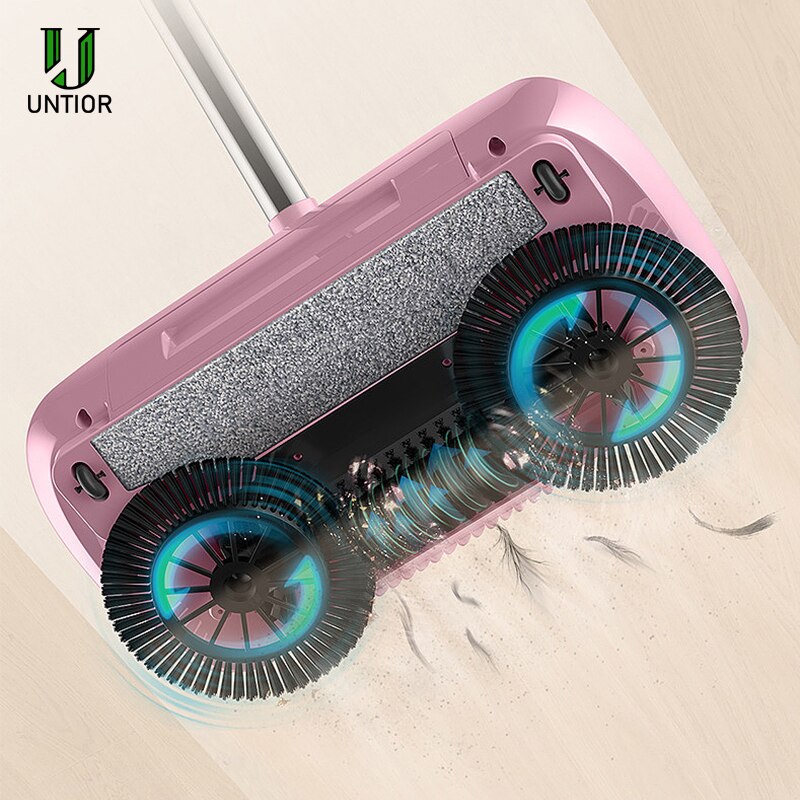 UNTIOR Hand Push Mop Sweeper All-in-one Mop Sweeper Magic Broom Dustpan Stainless Steel Sweeping Machine House Cleaning Tools
