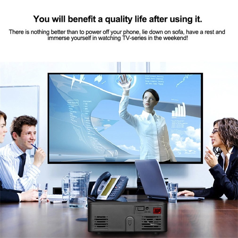 Draagbare Size Thuisgebruik Hd 1080P Led Draagbare Mini Projector Multimedia Home Films Playing Game Theater Cinema Video Apparaat