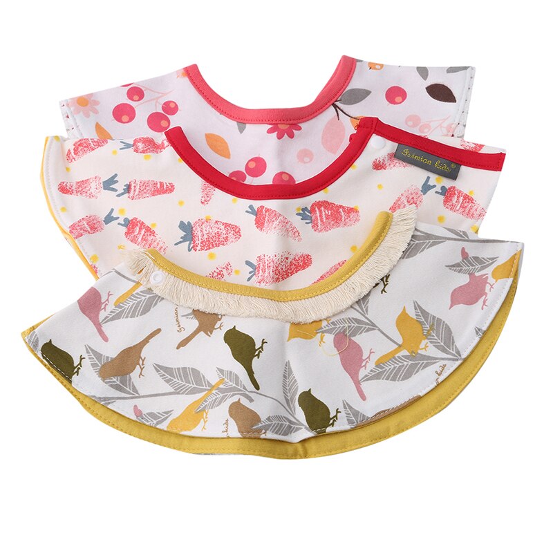 Baby Slabbertjes - 28cm Diameter - Cartoon Patroon - Katoen - Unisex Voedingsschort