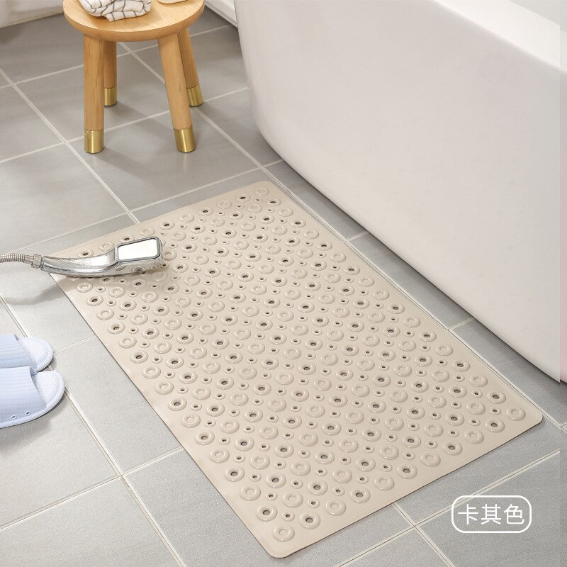 Bathroom Mat Hotel Bathroom Non-Slip Mat Suction Cup Shower -Resistant PVC Mat bath mats bathroom Non-Slip Seepage carpet: Khaki / 53cm x 53cm