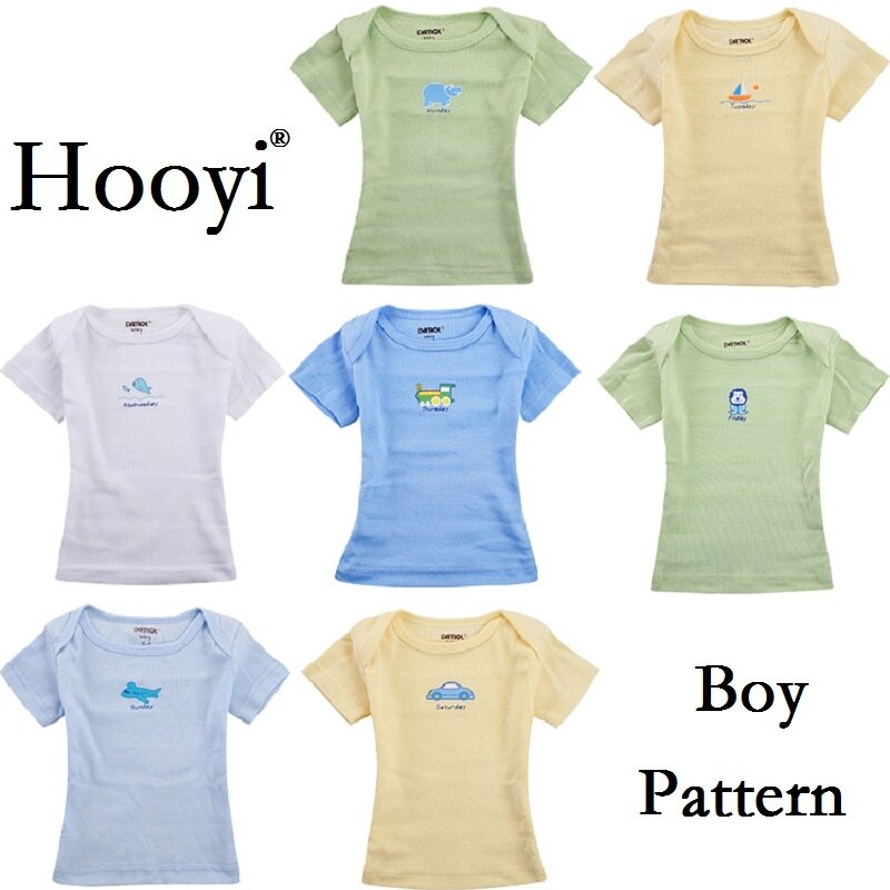 Hooyi Neugeborenen T-Shirts Baby Jungen Kleidung Mädchen Tops Montag Bis Sonntag 100% Baumwolle Weiche Woche Tägliche Babys Tees Shirts T hemd: Boy