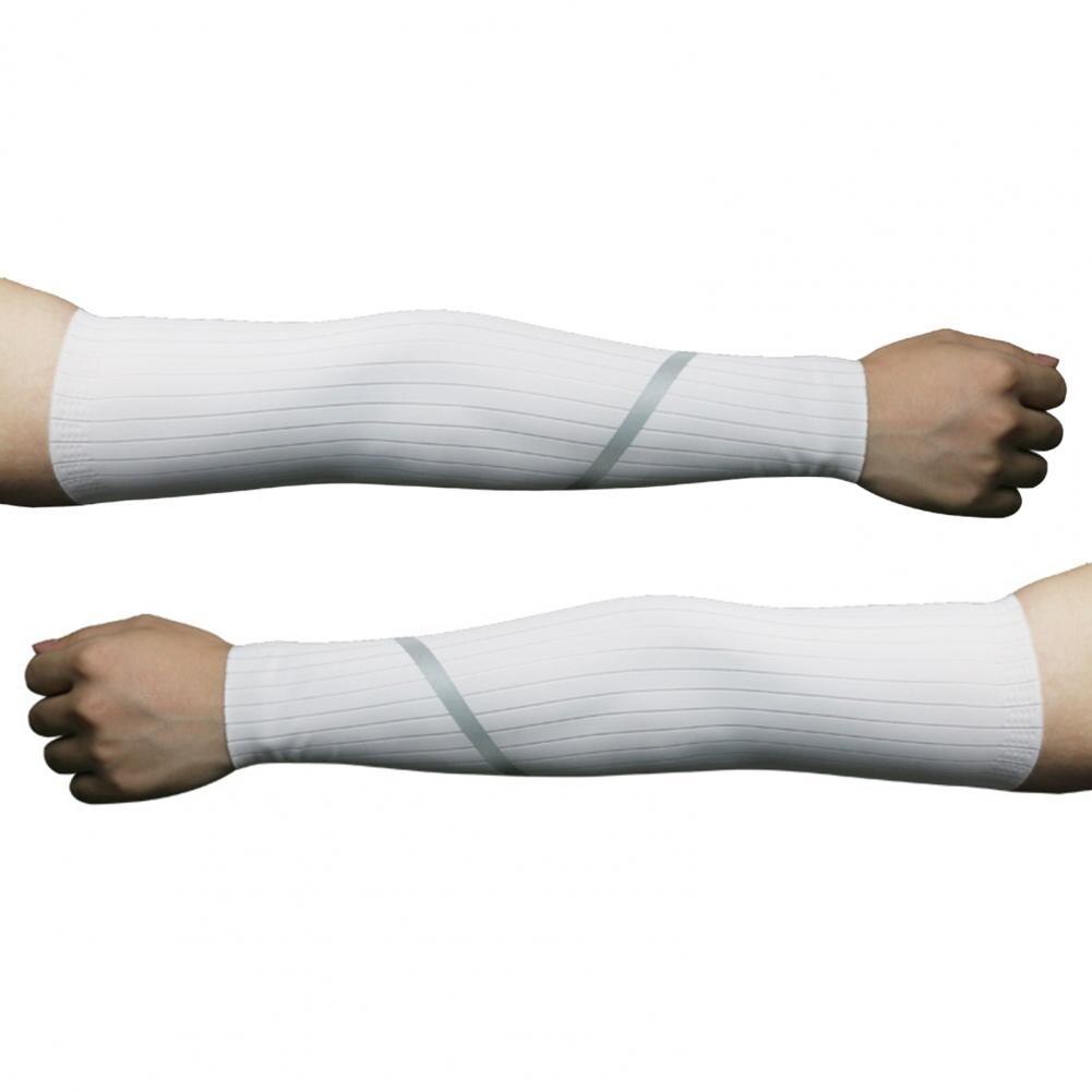 1 Pair Unisex Cycling Arm Sleeves High Elasticity Relieve Muscle Fatigue Lightweight Arm Protection Sleeves for Riding: White / L